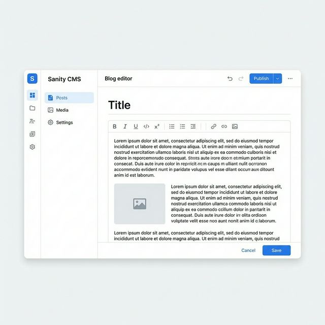 Sanity CMS interface showing how easy it is to add a blog post